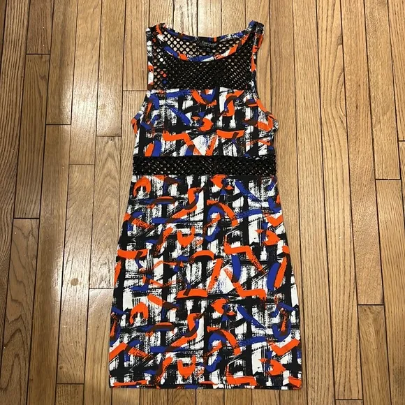 Graffiti print bodycon dress