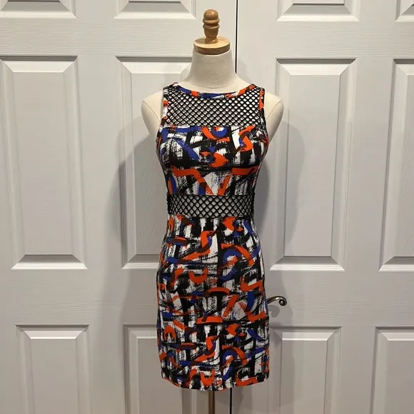 Graffiti print bodycon dress