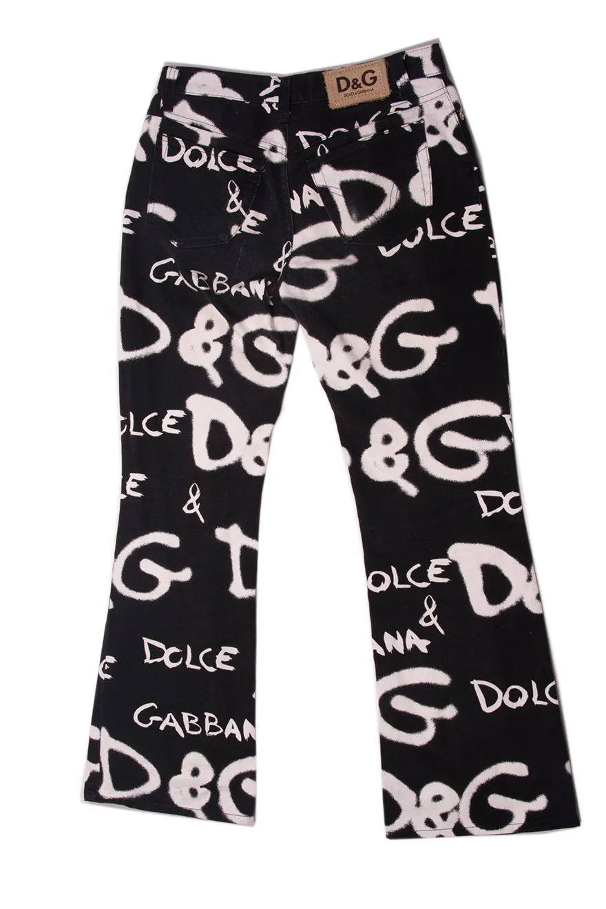 Graffiti Print Jeans