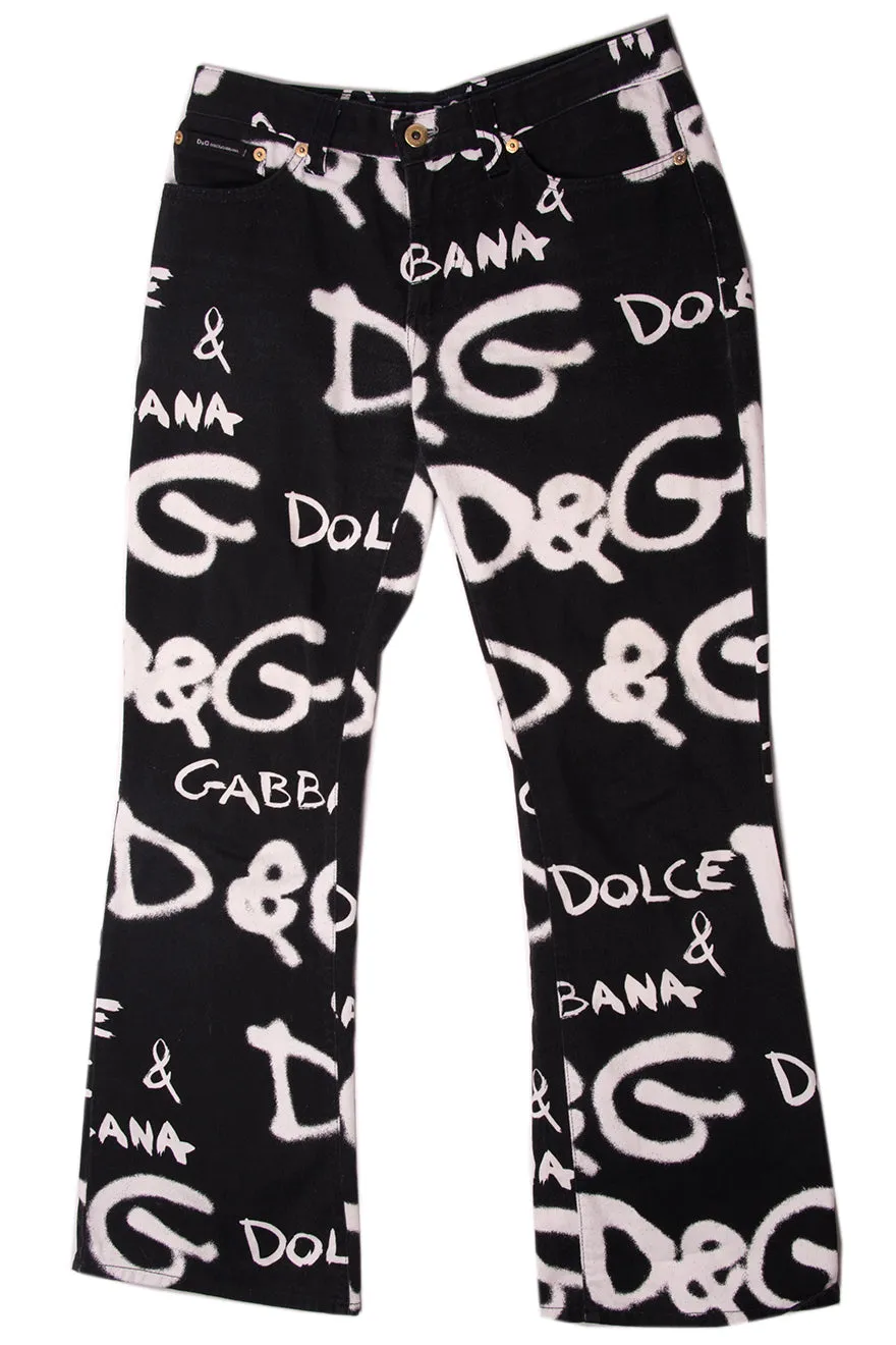 Graffiti Print Jeans