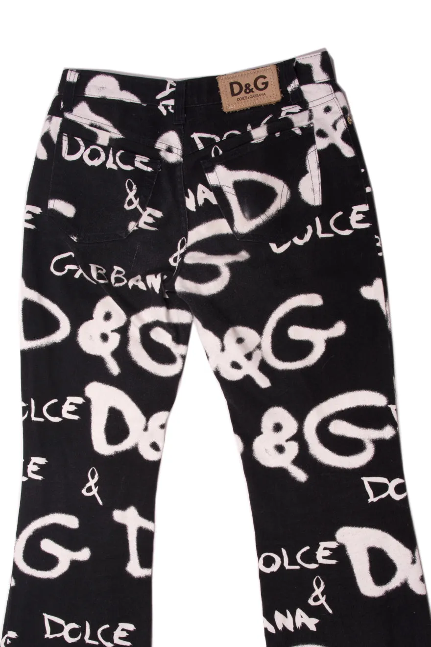 Graffiti Print Jeans