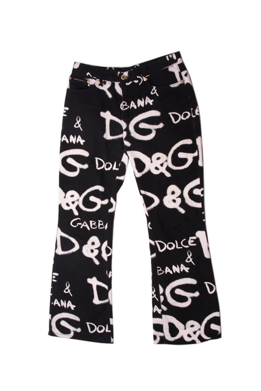 Graffiti Print Jeans