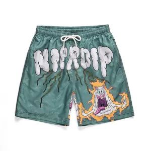 Graffiti Print Shorts Men
