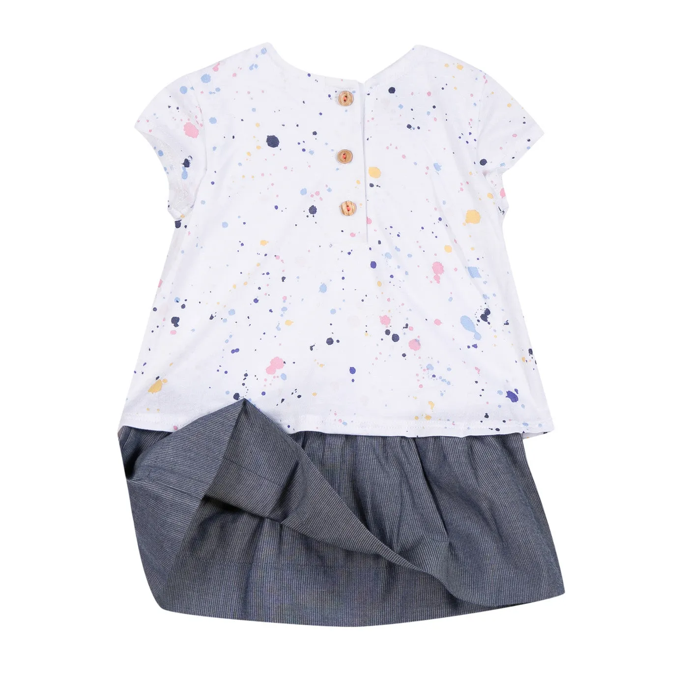 Graphic Bi-Material Dress