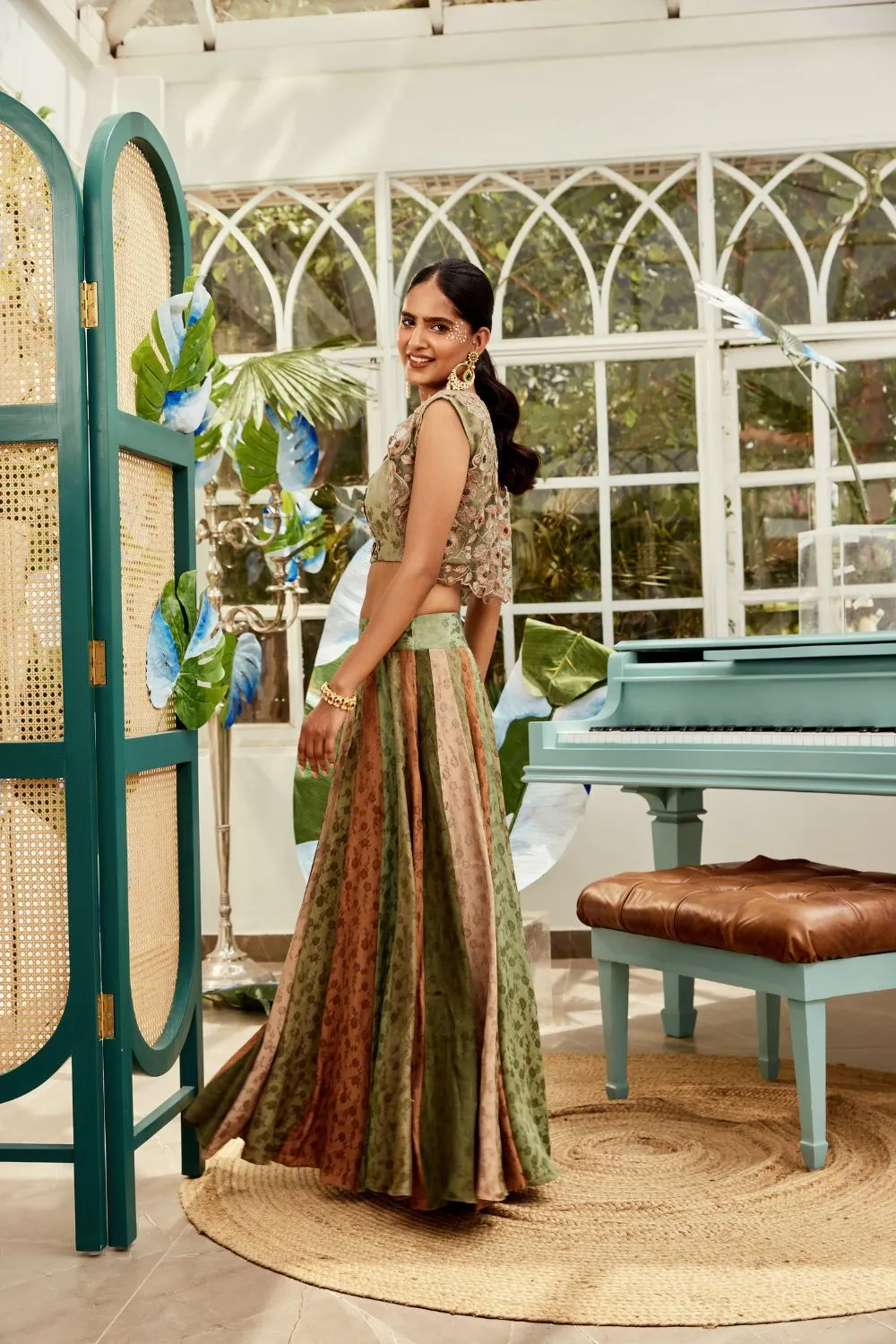 Green & Brown Kali Skirt