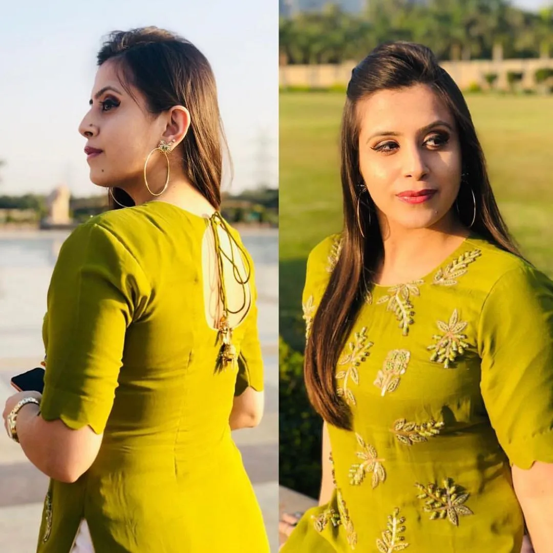 Green Embroidered Kurti