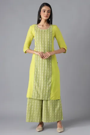 Green Ethnic kurta with Culottes