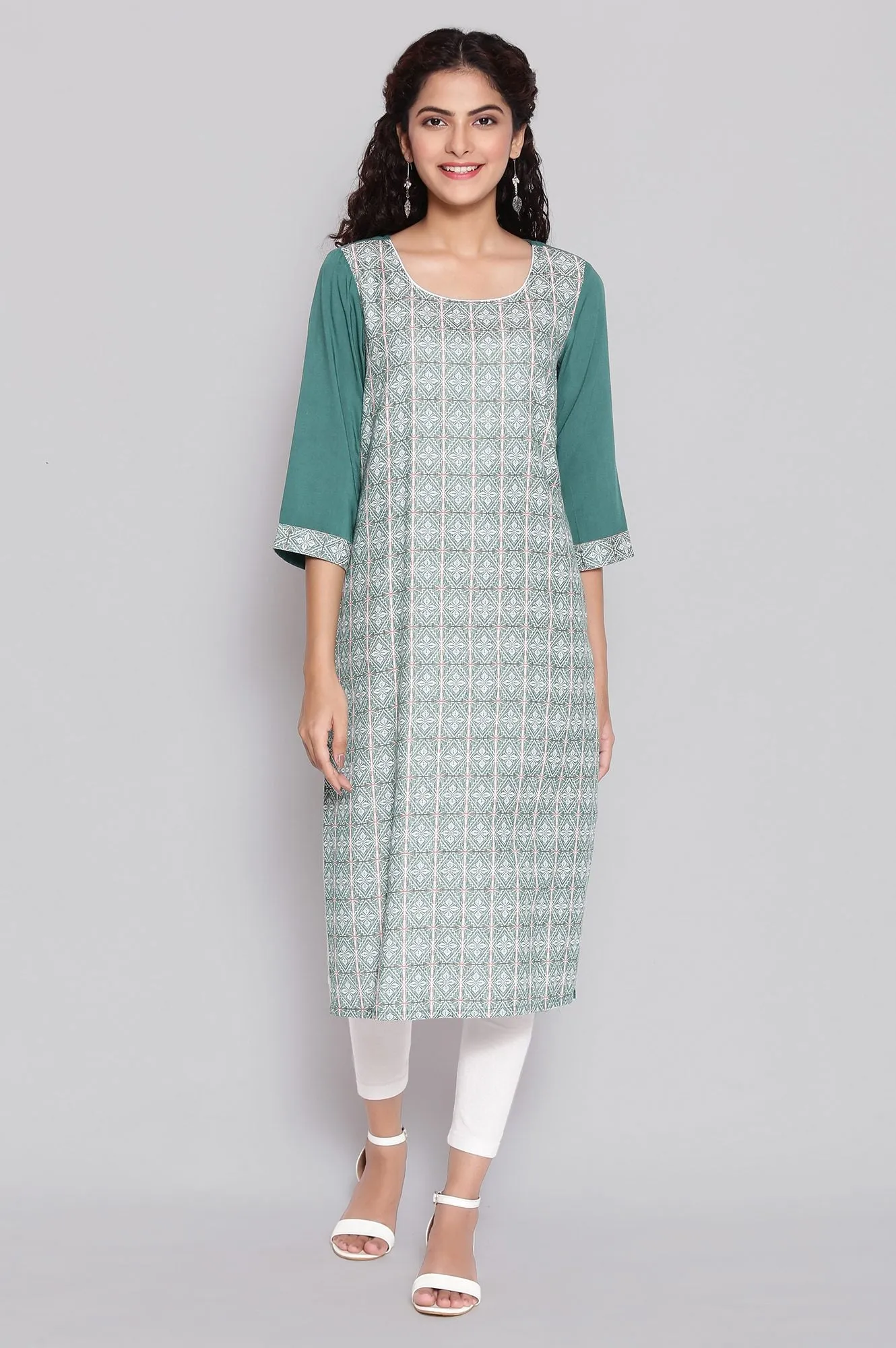 Green Ethnic Kurta