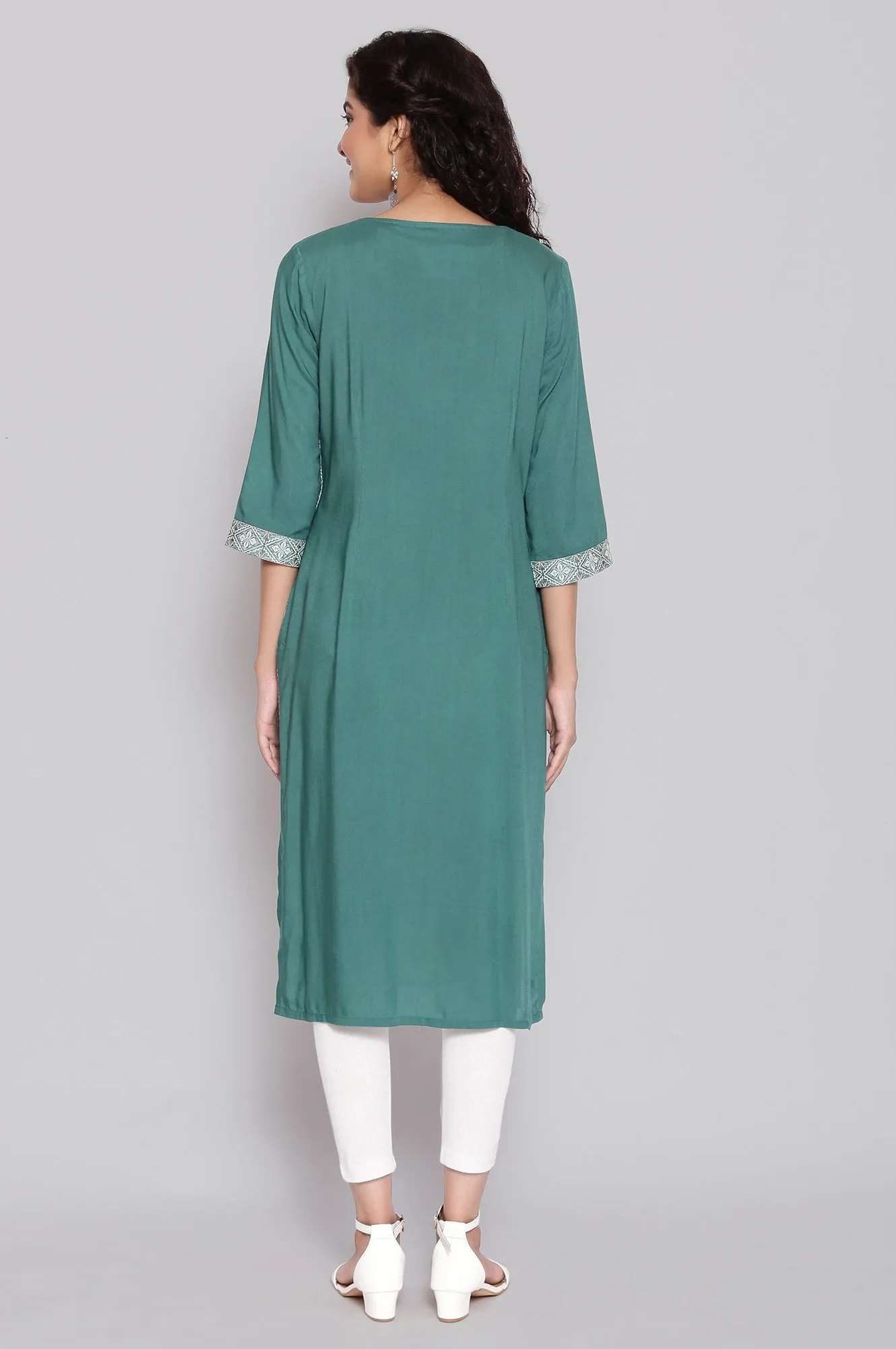 Green Ethnic Kurta