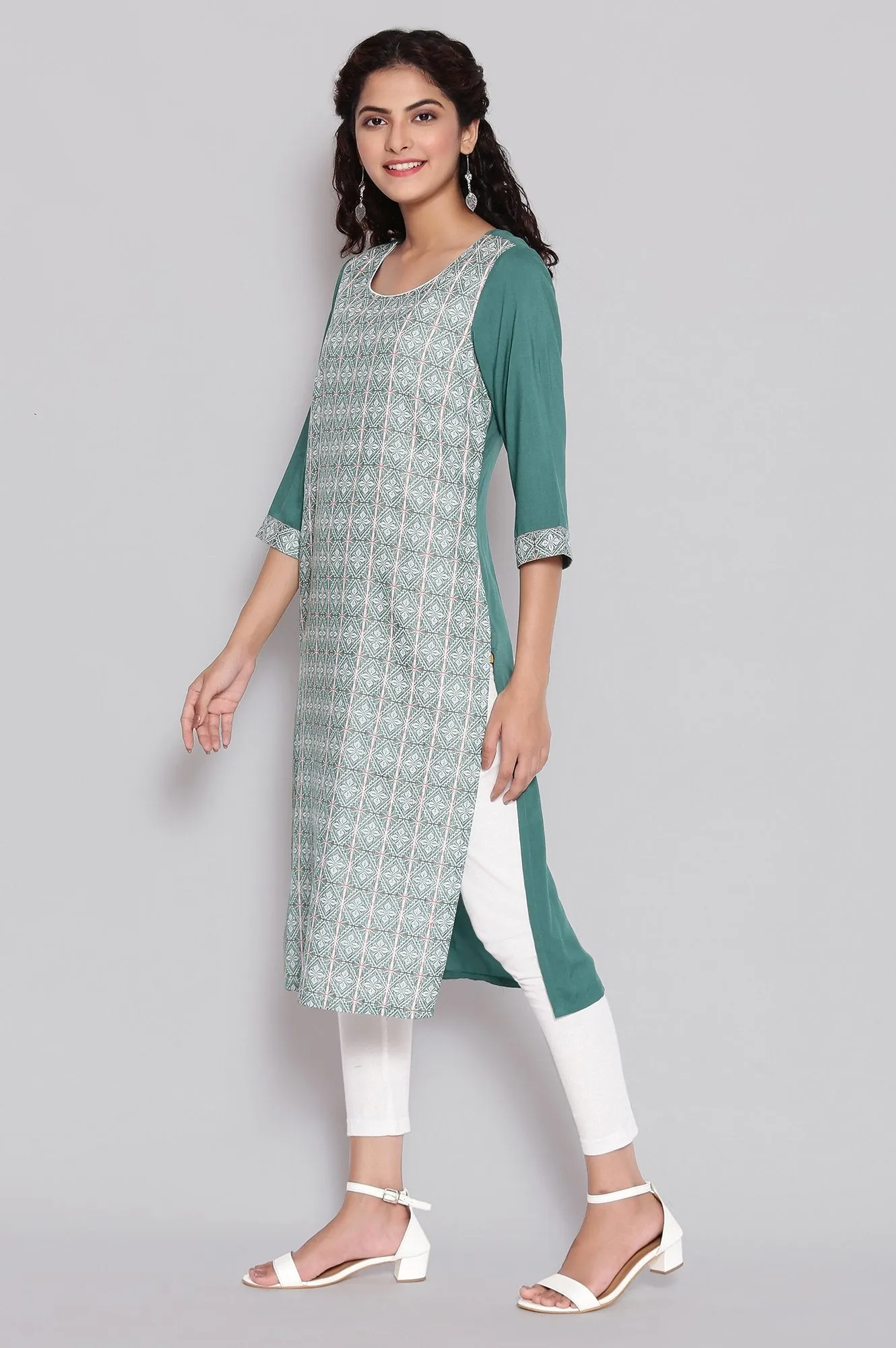 Green Ethnic Kurta