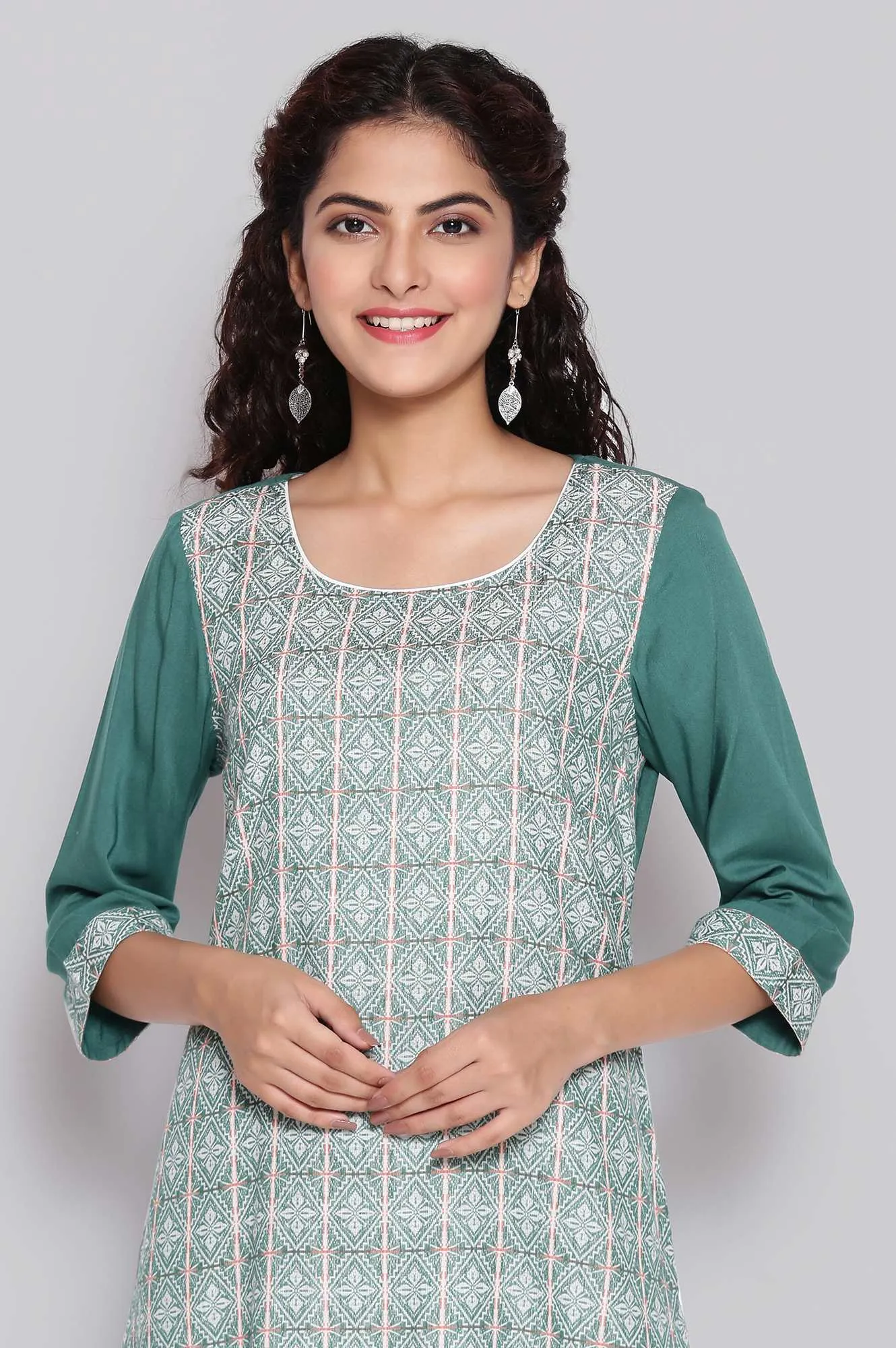 Green Ethnic Kurta