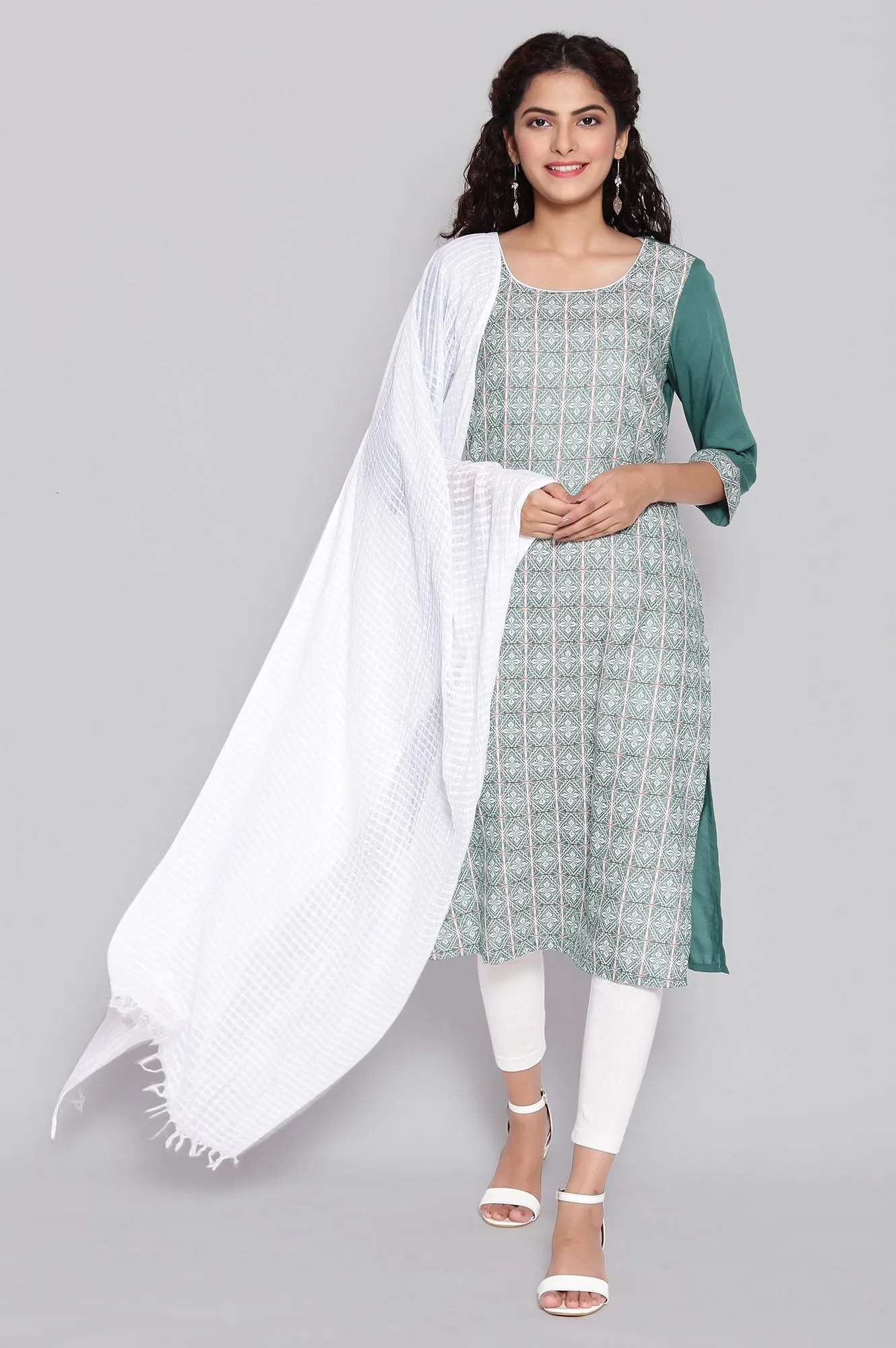 Green Ethnic Kurta