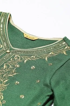 Green Winter kurta & Palazzo Ethnic Set