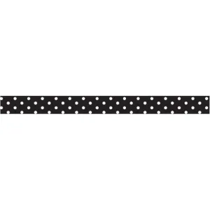Grosgrain Ribbon - Black with White Polka Dot