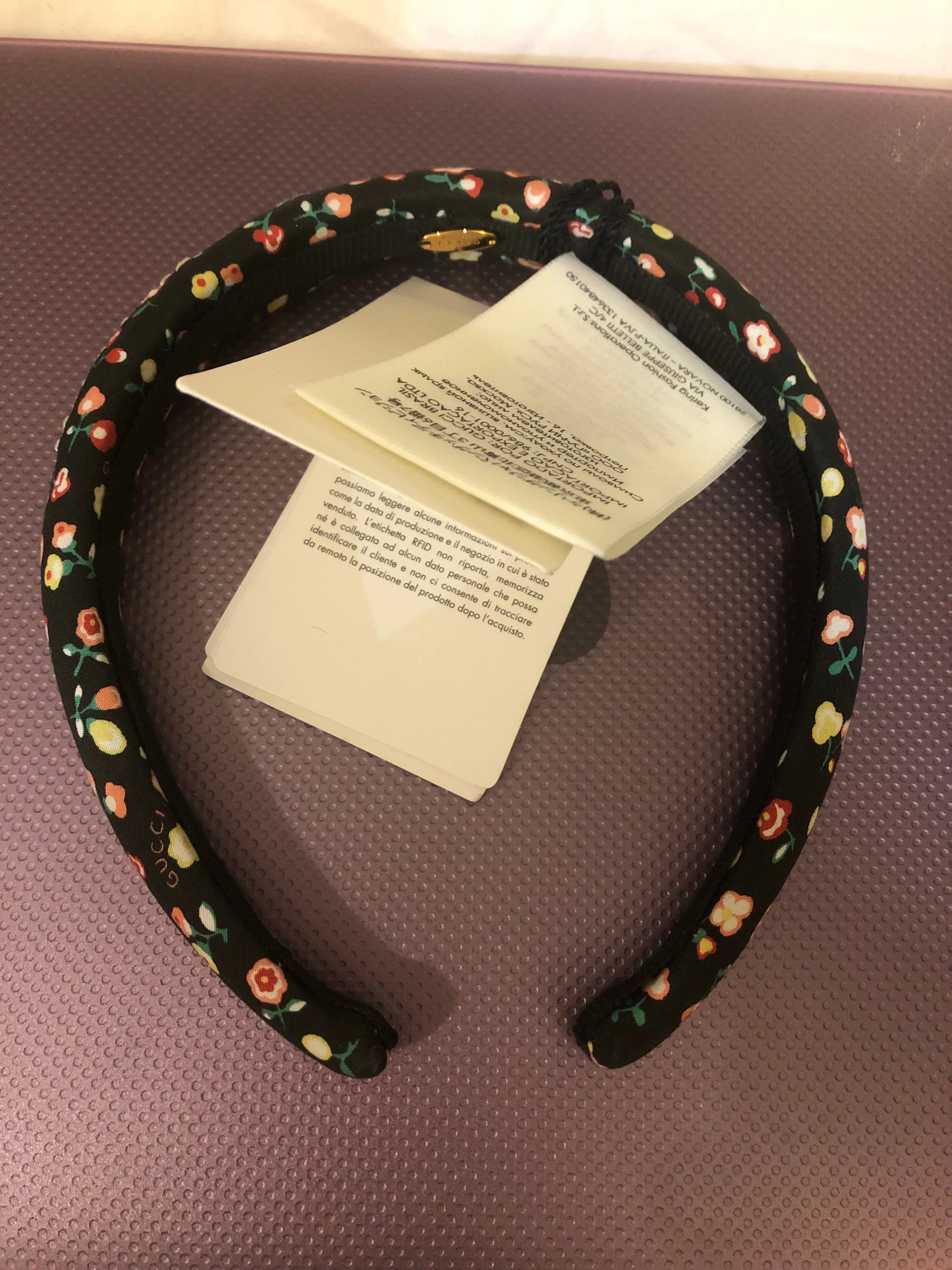 Gucci Liberty Floral Headband in Black
