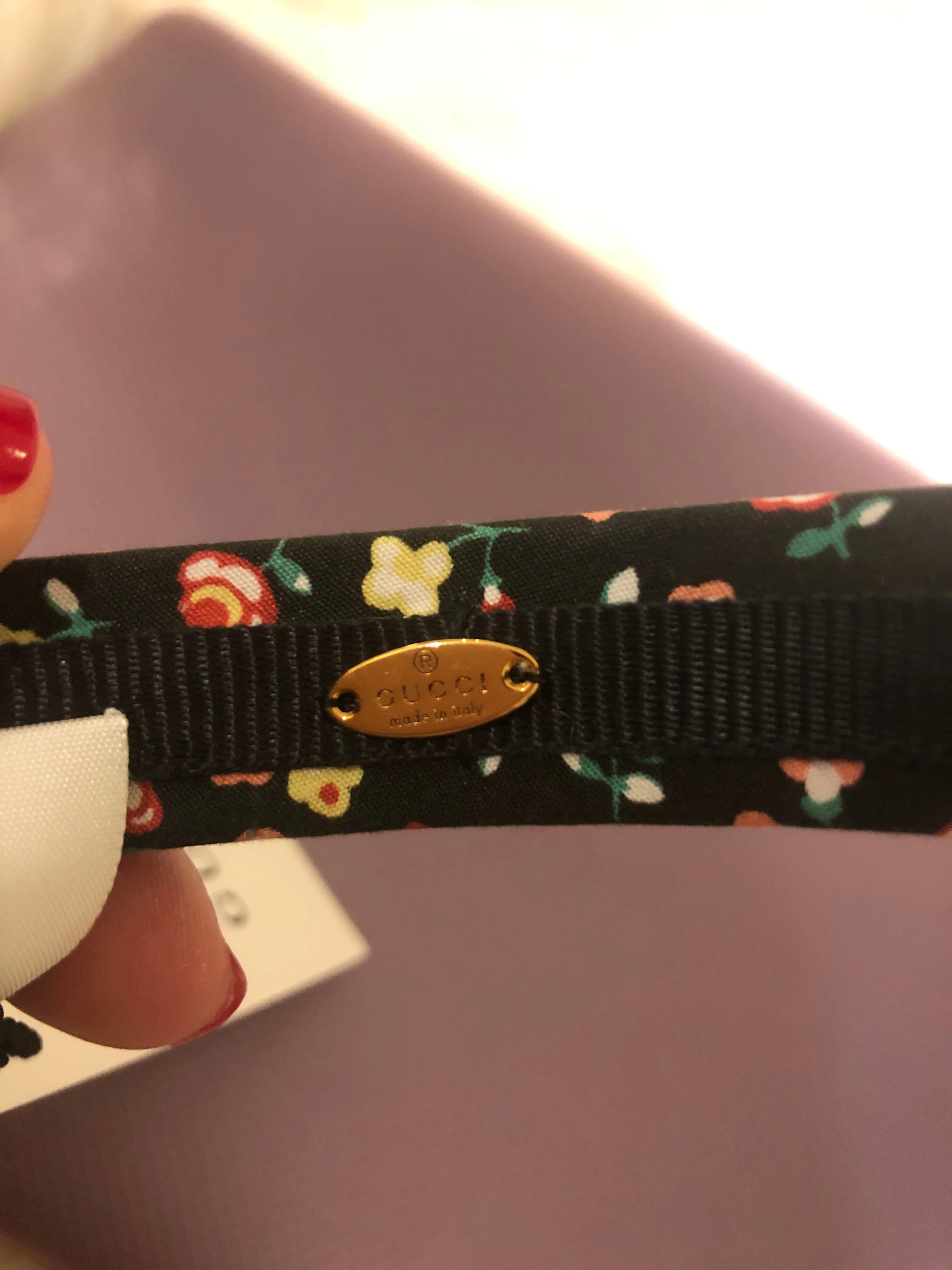 Gucci Liberty Floral Headband in Black