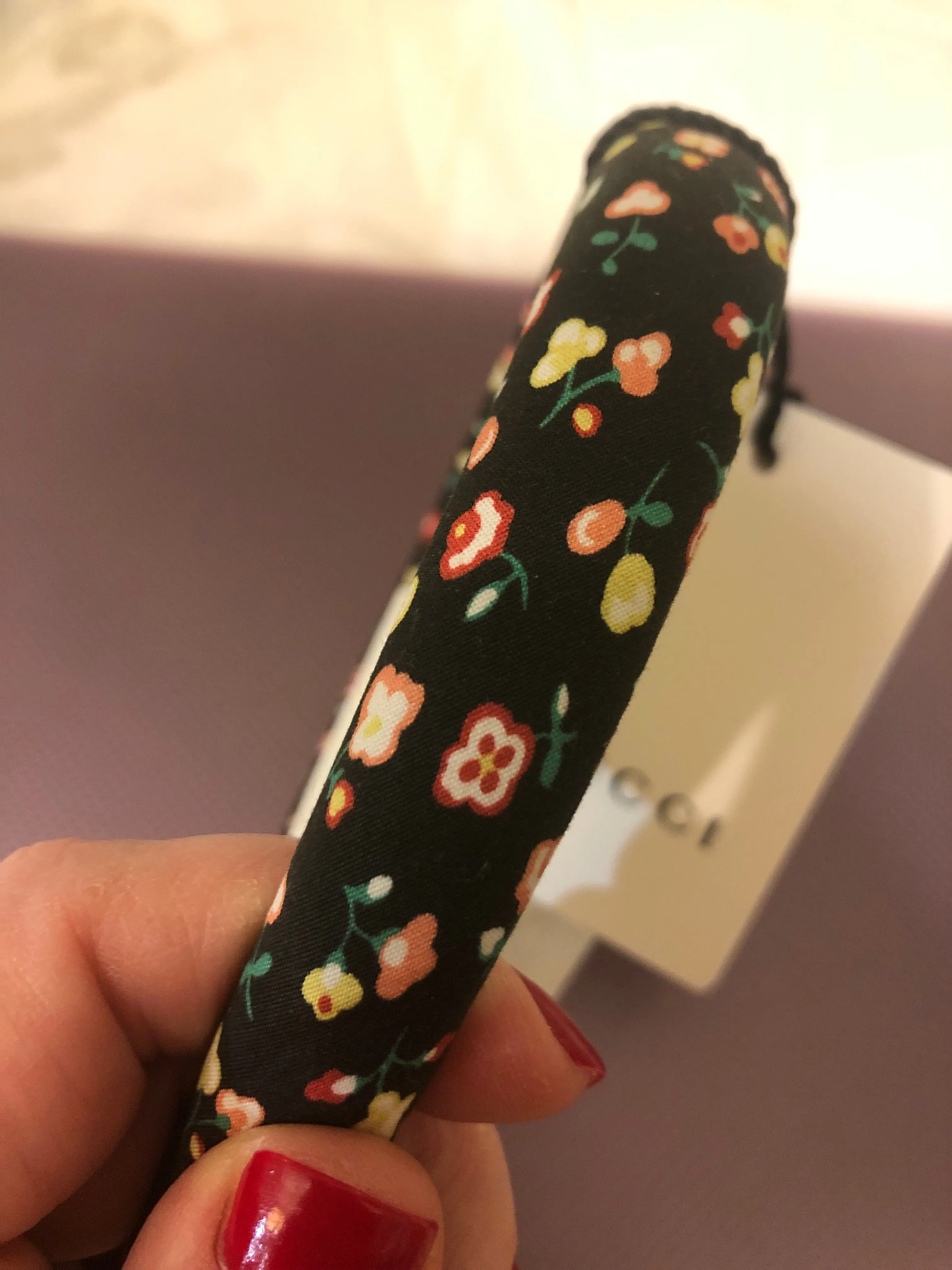 Gucci Liberty Floral Headband in Black