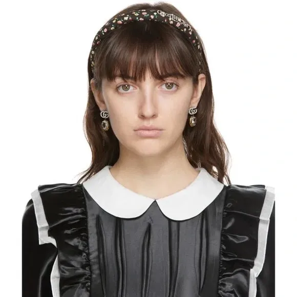 Gucci Liberty Floral Headband in Black