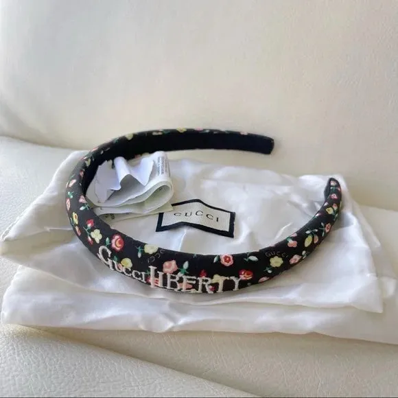 Gucci Liberty Floral Headband in Black