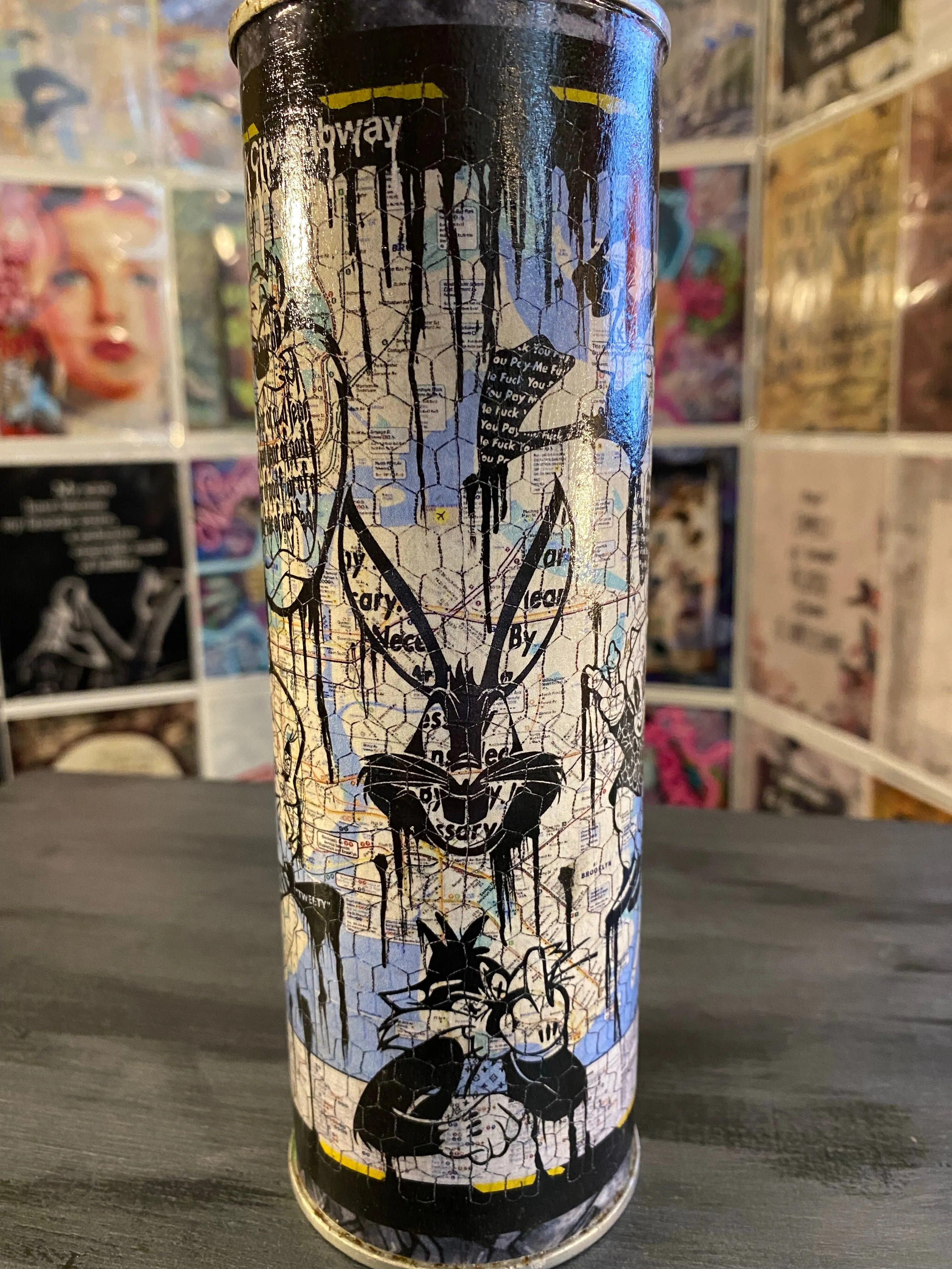Guilty Chaos LOONEY TUNES  NYC SUBWAY ART print covered spray can