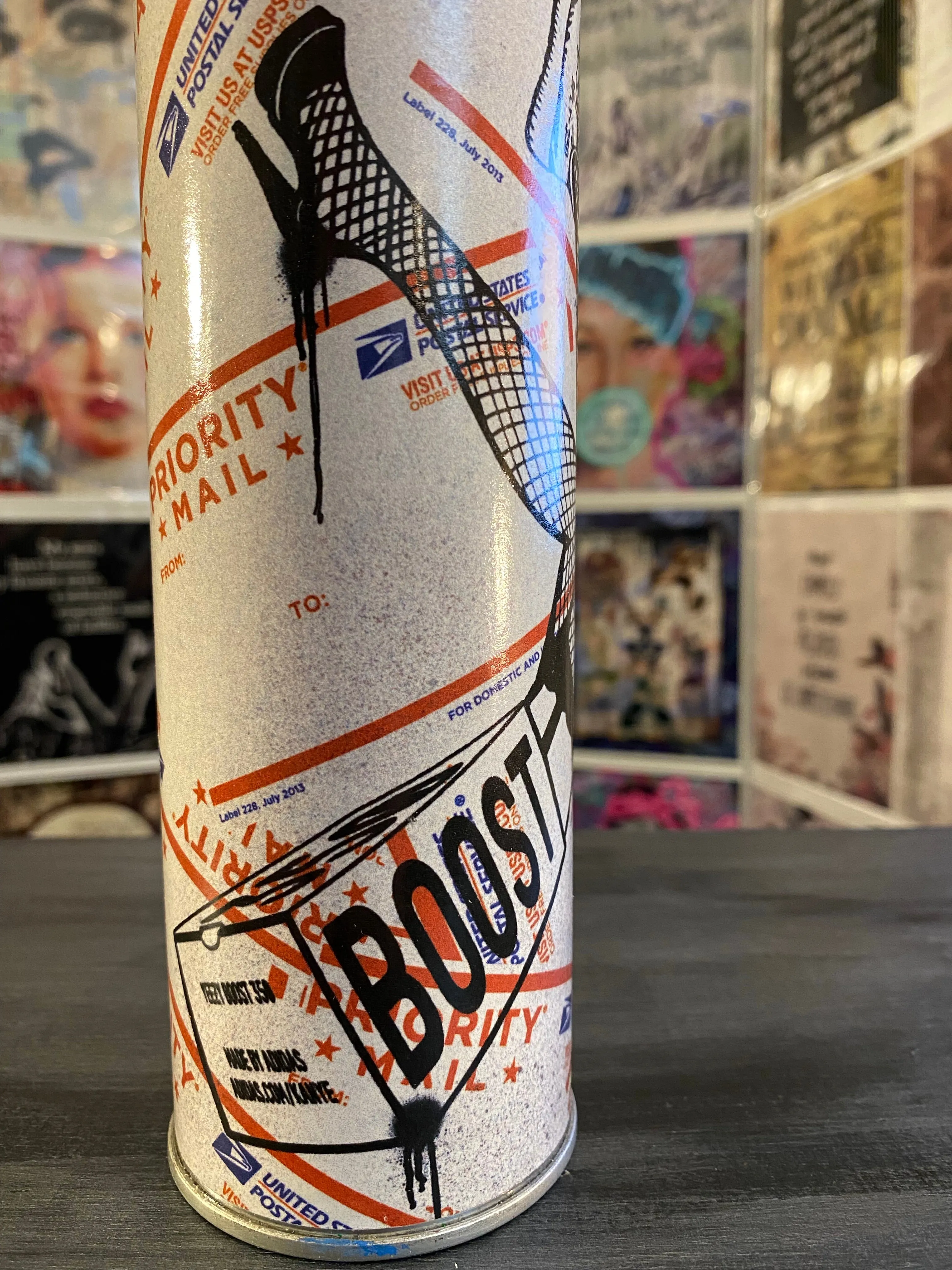 Guilty Chaos sexy Yeezy,heel slaps print covered spray can
