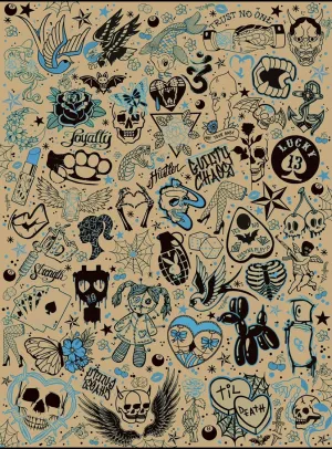 GUILTY CHAOS TATTOO BLUE FLASH 8X10 print