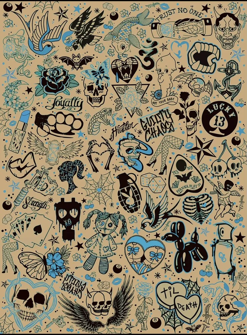 GUILTY CHAOS TATTOO BLUE FLASH 8X10 print