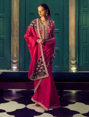 Gulabi gulaal johari sari and koti
