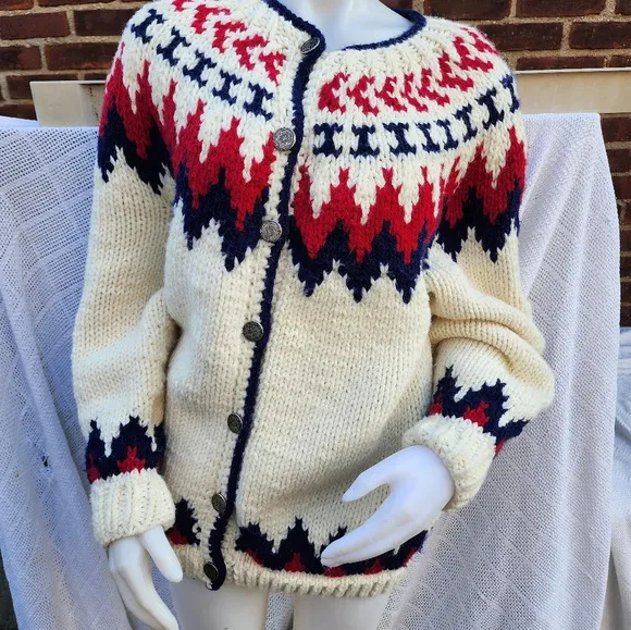 Handmade Icelandic style cardigan XL- 1X‎