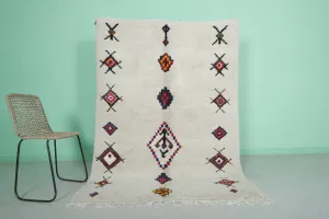 Handmade Moroccan Berber Rug - Unique Design 4.8 FT X 6.7 FT | Artisan Crafted