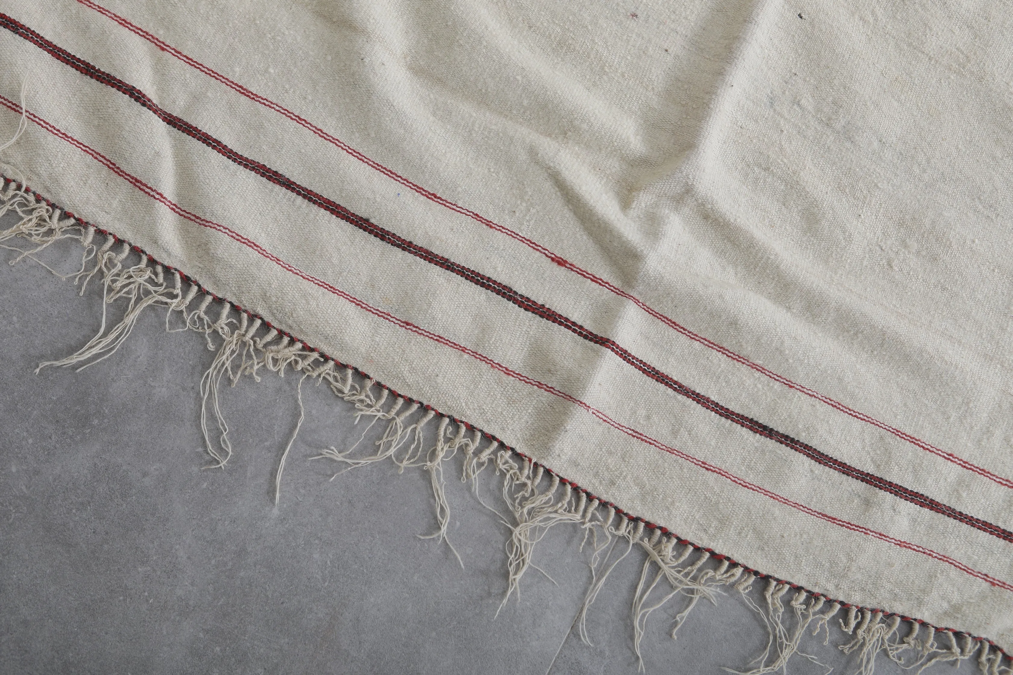 Handwoven Kilim 4.5 FT X 11.6 FT – Bohemian White Rug