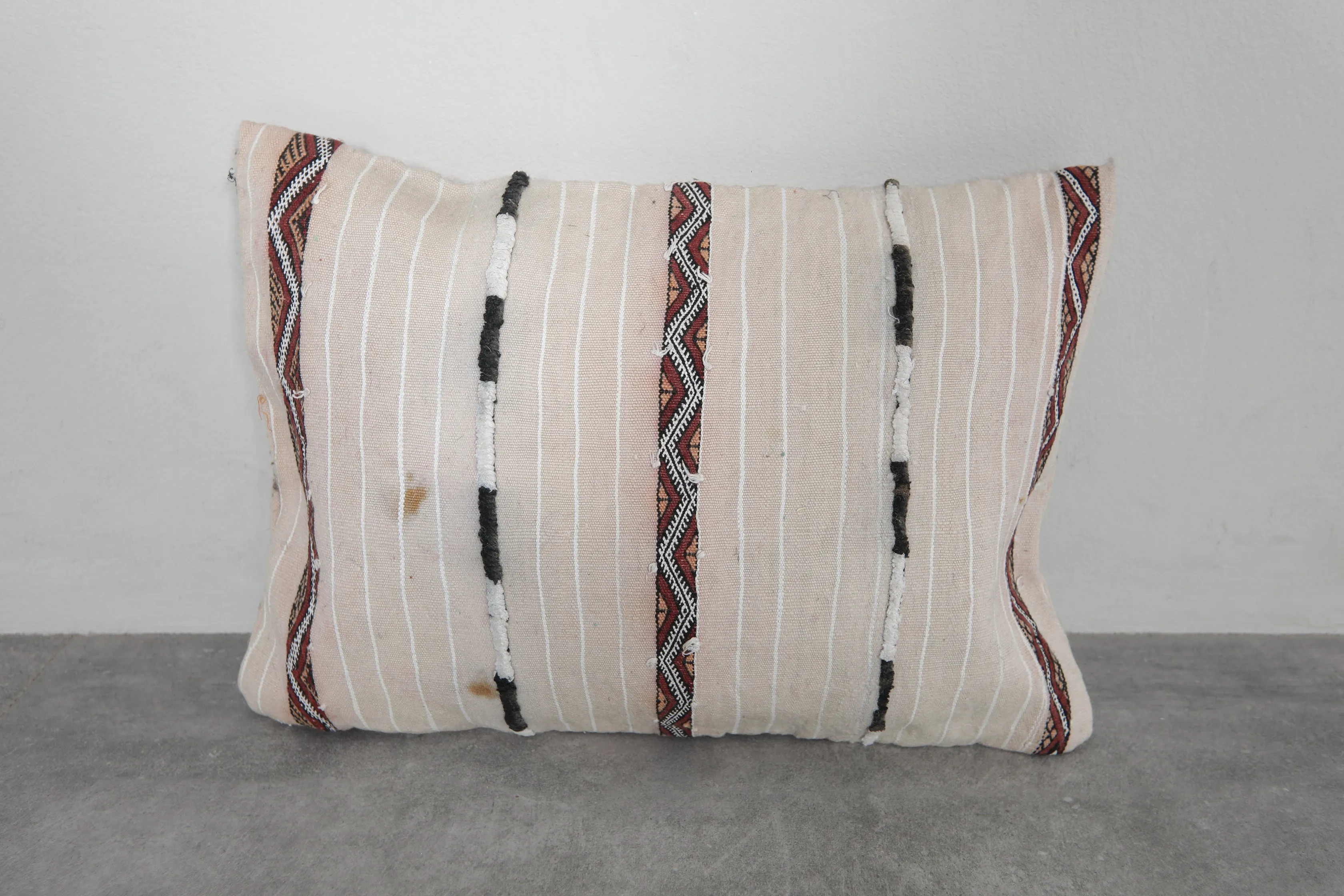 Handwoven Moroccan Striped Pillow - 15.7 x 22.4 Inches