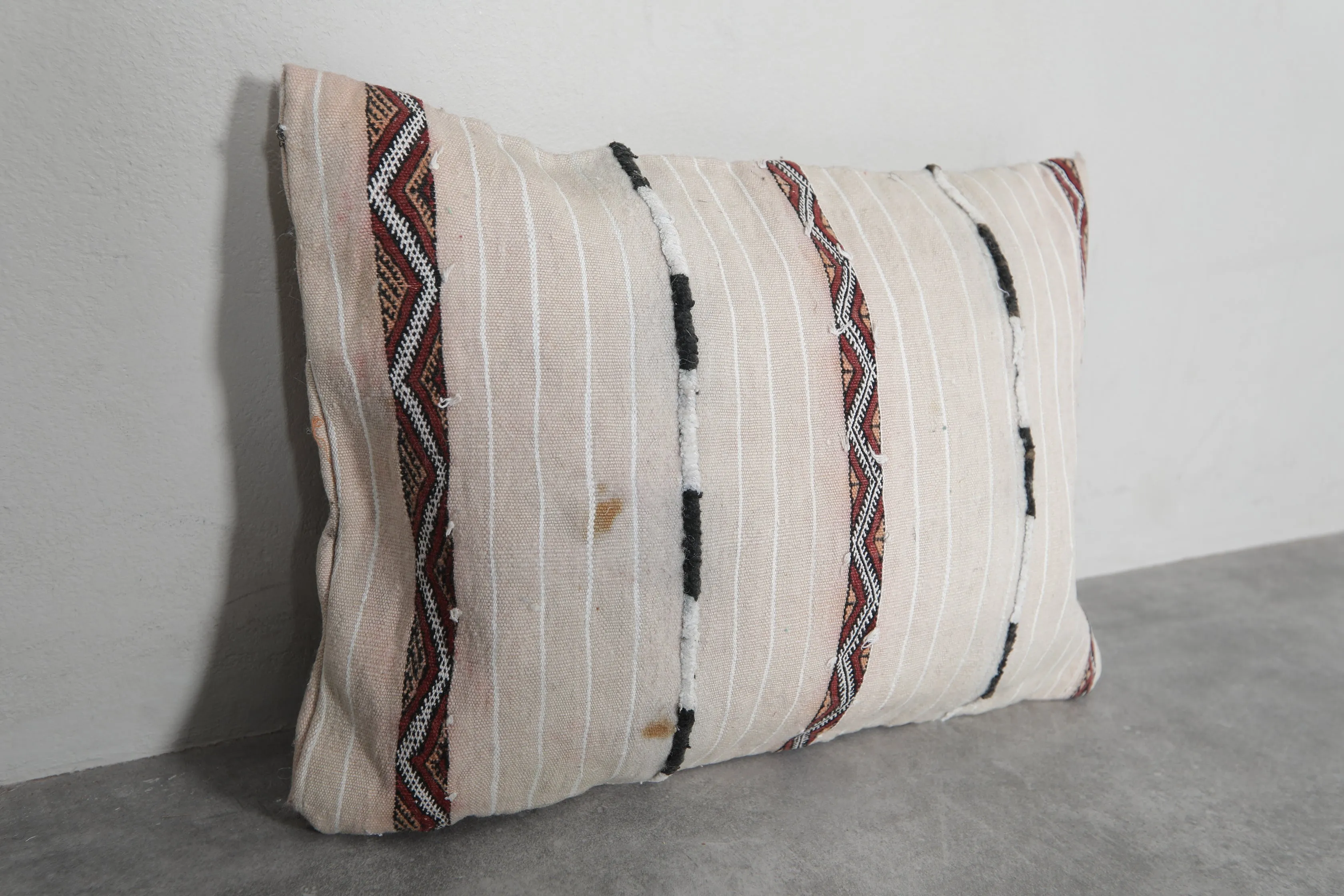 Handwoven Moroccan Striped Pillow - 15.7 x 22.4 Inches