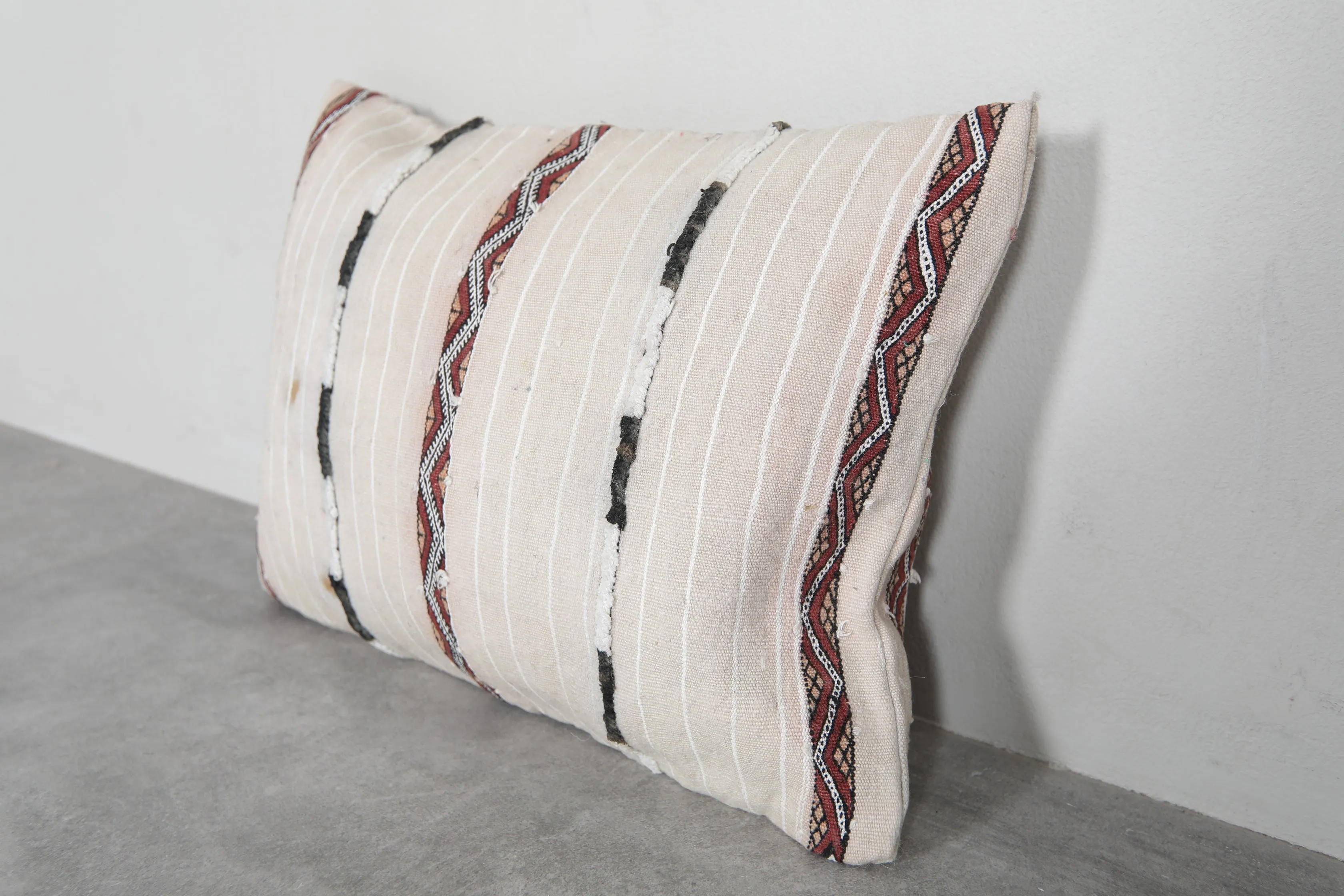 Handwoven Moroccan Striped Pillow - 15.7 x 22.4 Inches