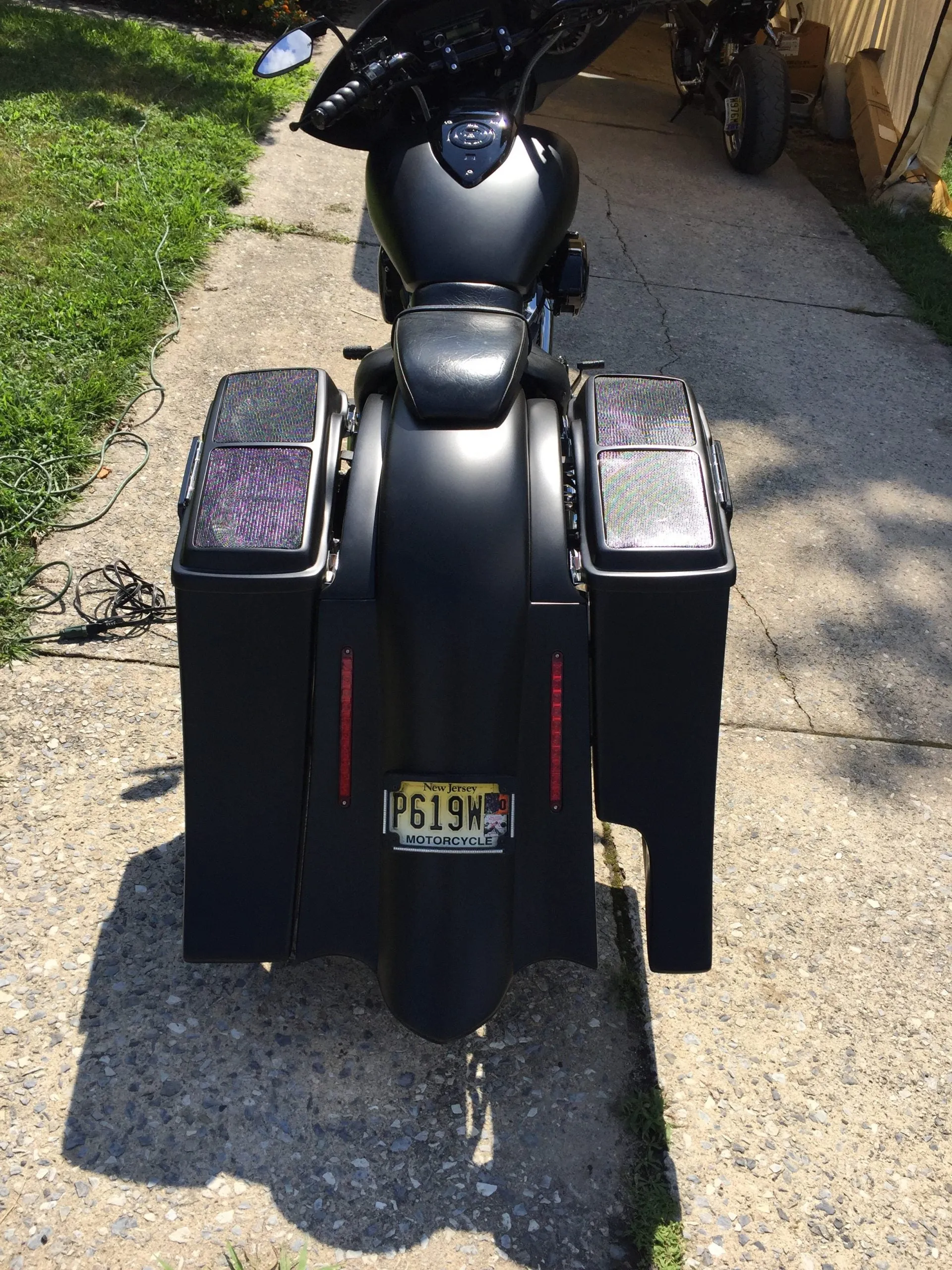 Harley Davidson 6" Extended Out And Down Saddlebags Custom Rear Fender with Right Side Cut Out - No Lids