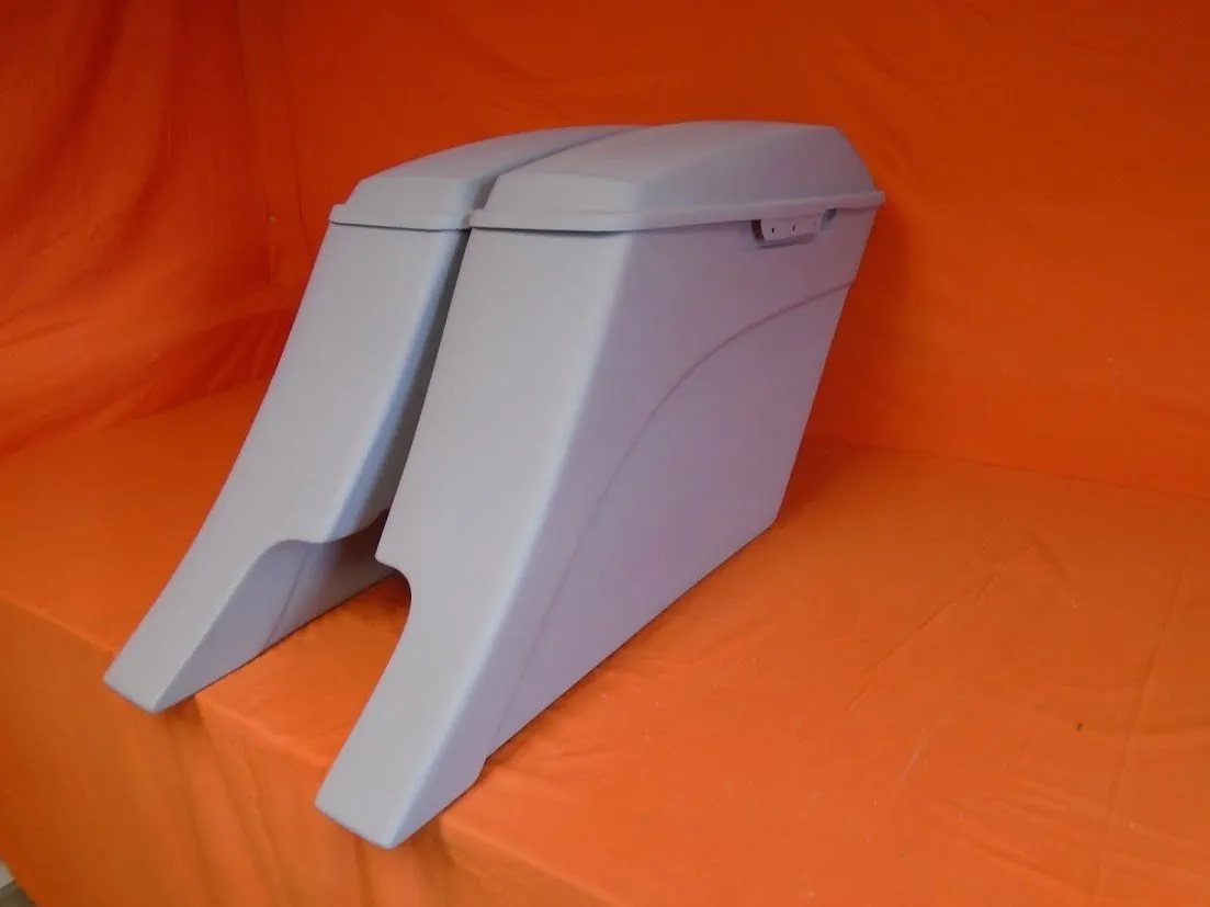Harley Davidson 6" Extended Stretched Out & Down Saddlebags - 2014 - 2018  Model Style Bags - Dual Cut Outs