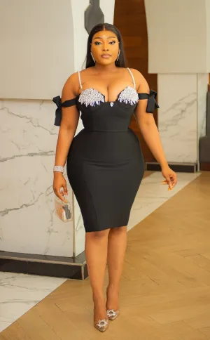 Heavenly Pearly Blings- Bandage Dress (NEW)