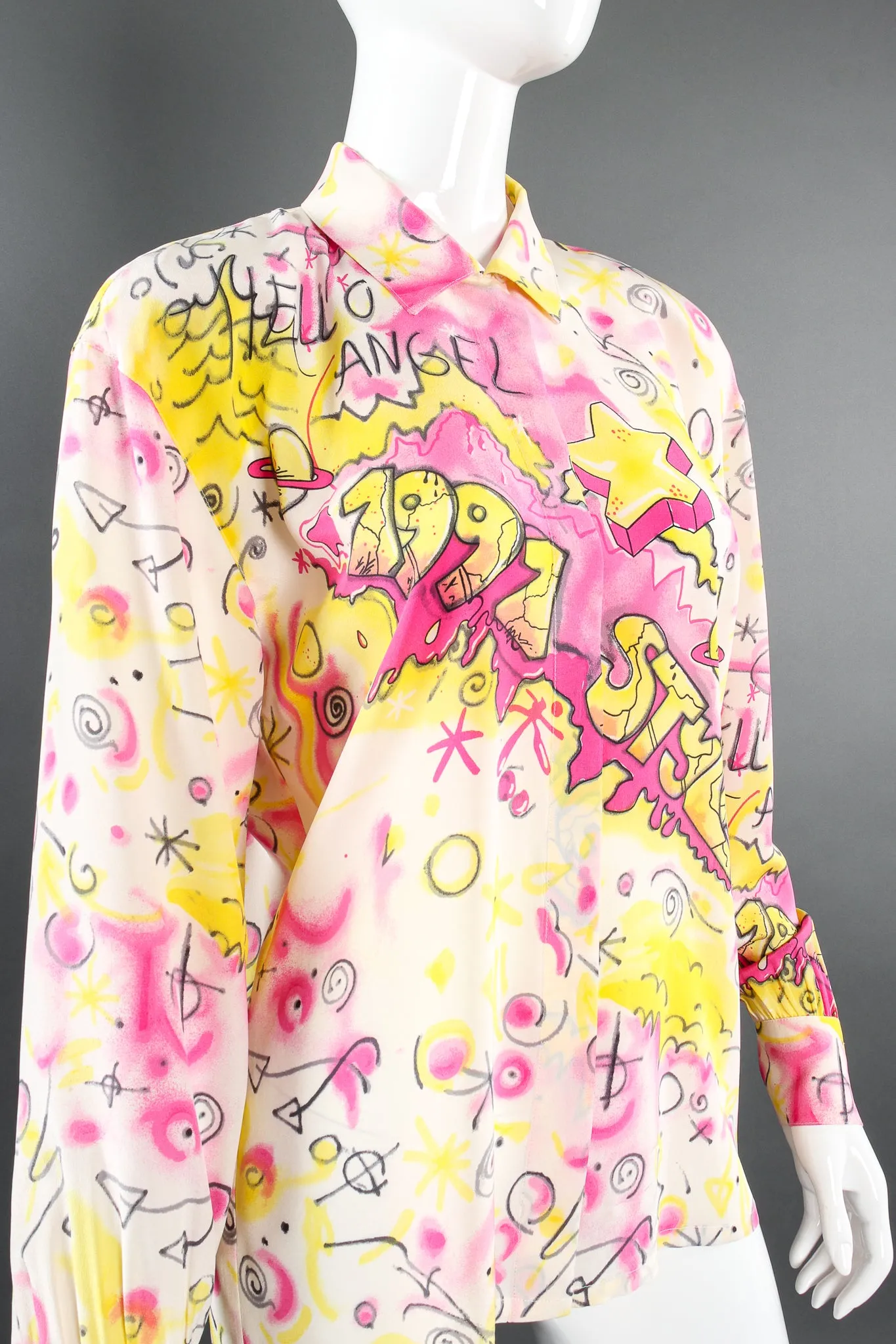 Hello Angel Graffiti Print Shirt