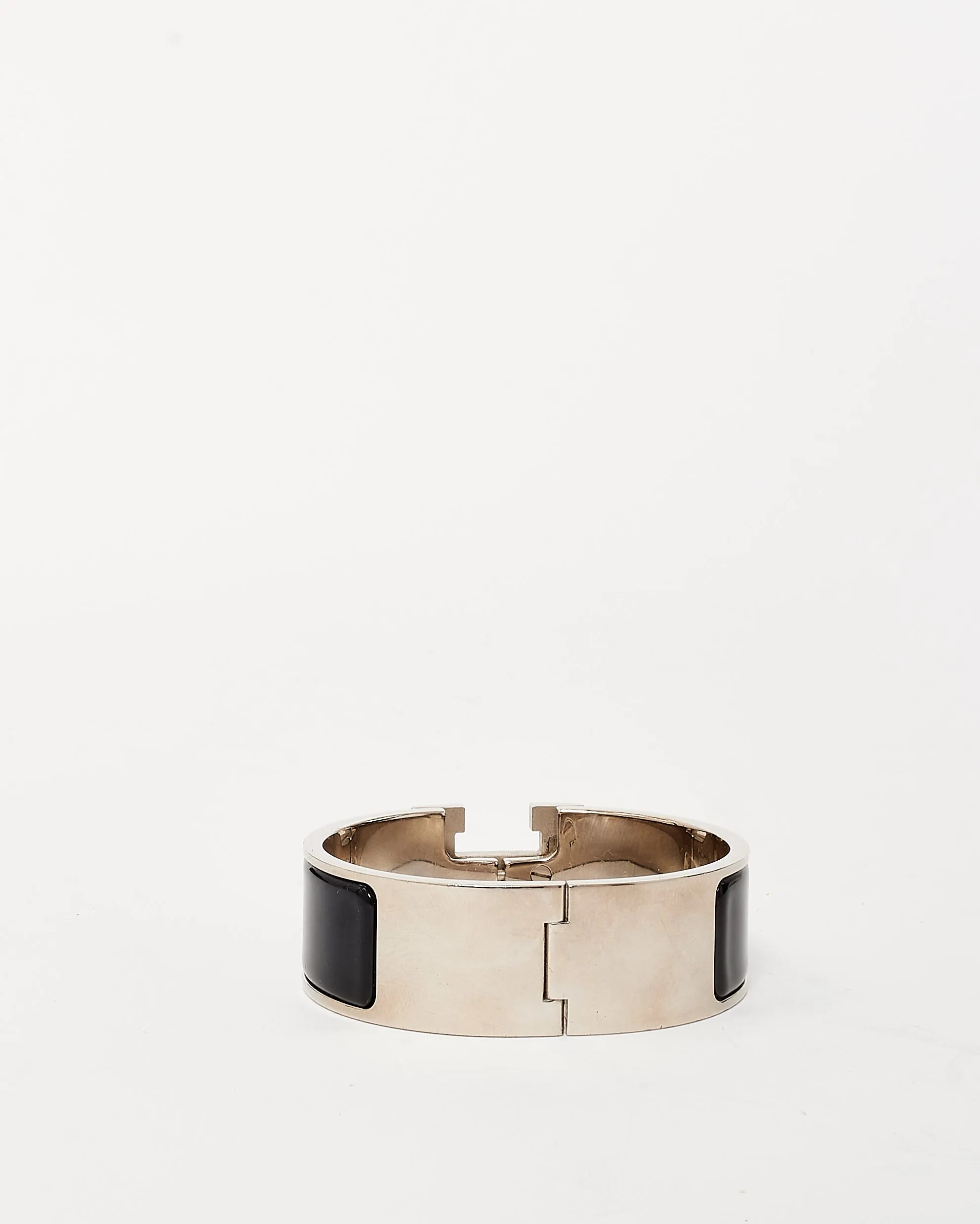 Hermès Black and Silver Enamel Clic Clac H Bracelet - PM