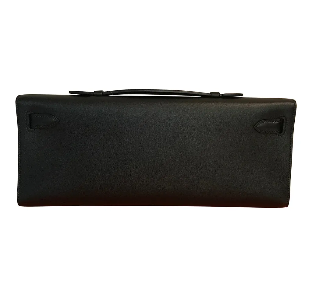 Hermès Kelly Cut Bag Noir Swift GHW