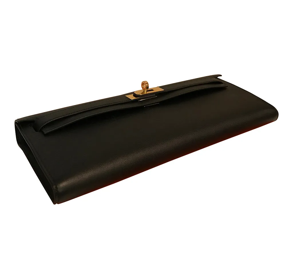Hermès Kelly Cut Bag Noir Swift GHW