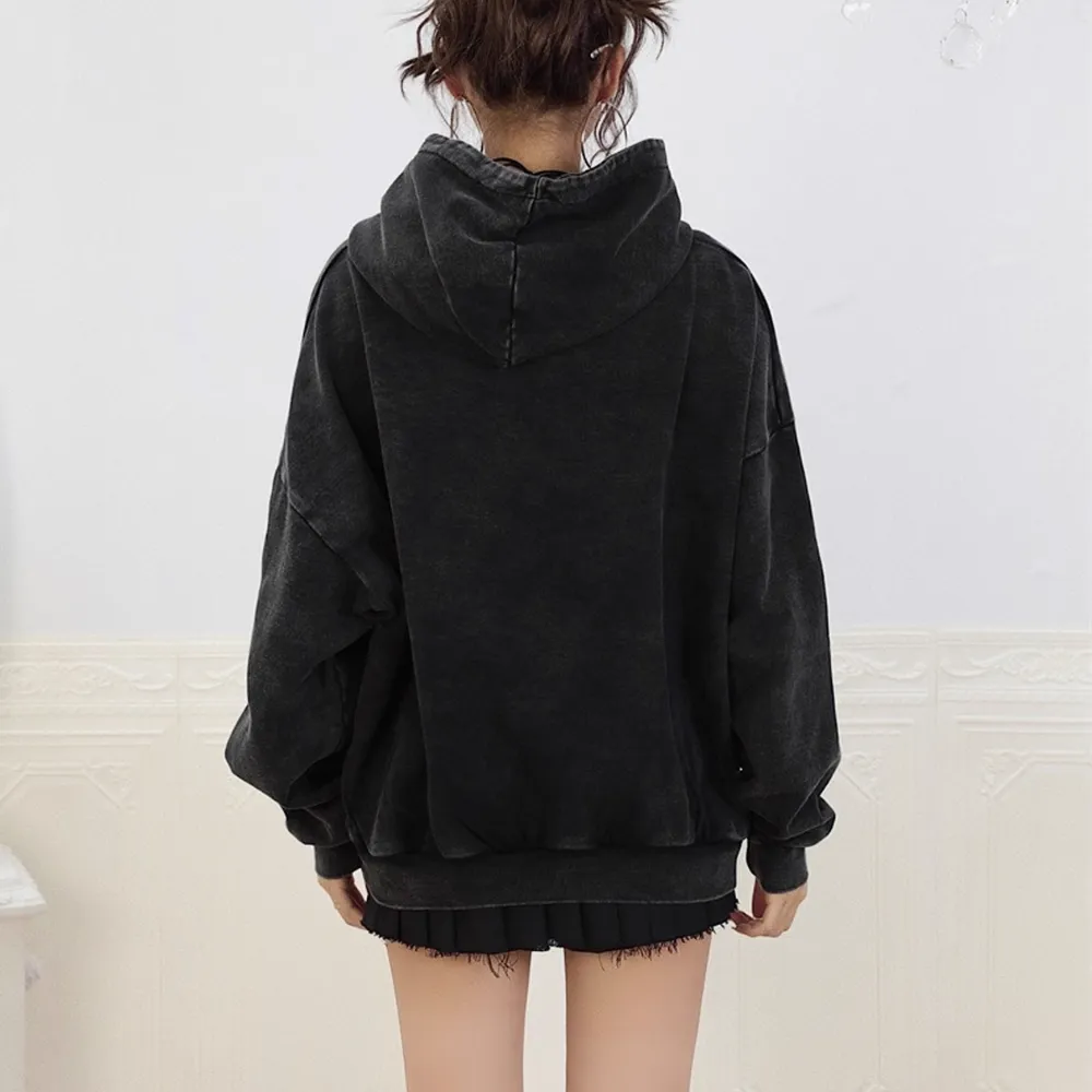 High Street Butterfly Print Washing Hoodie
