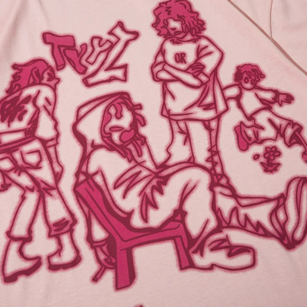 High Street Cartoon Graffiti T-Shirt