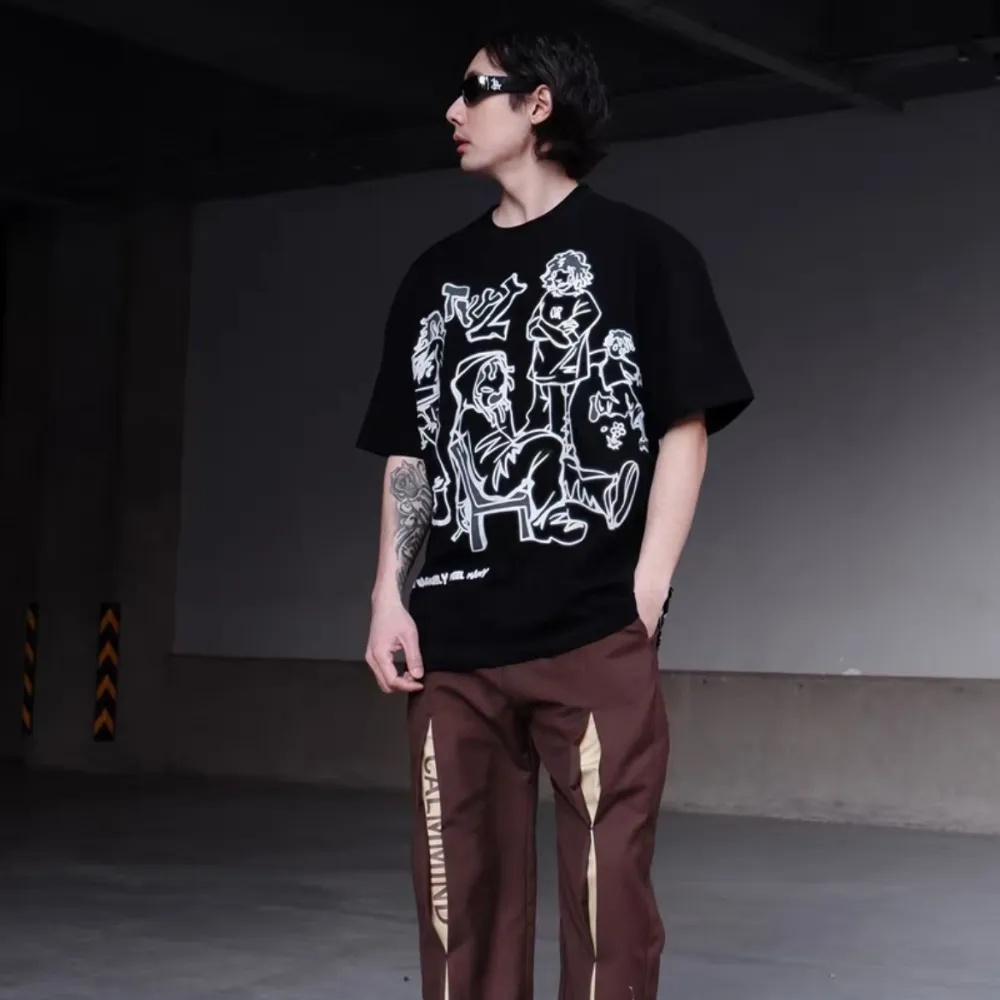 High Street Cartoon Graffiti T-Shirt