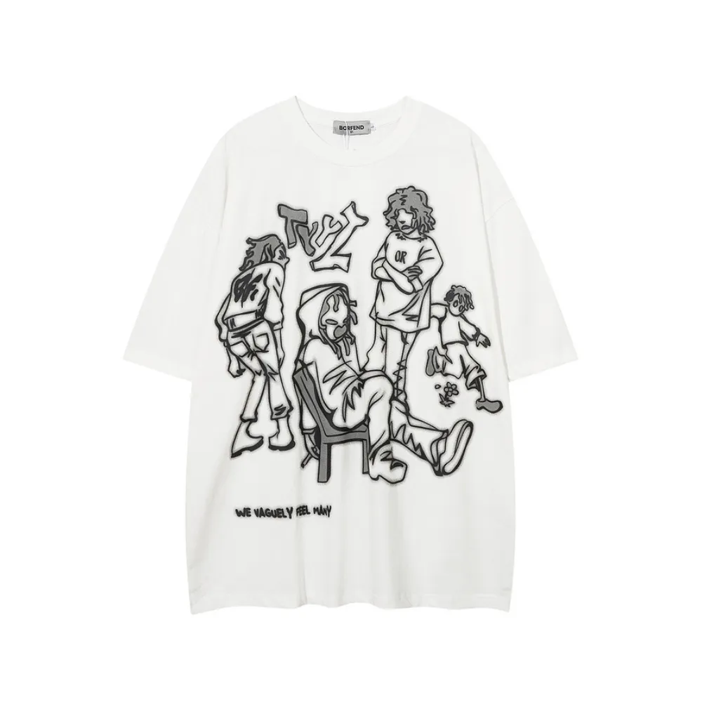 High Street Cartoon Graffiti T-Shirt