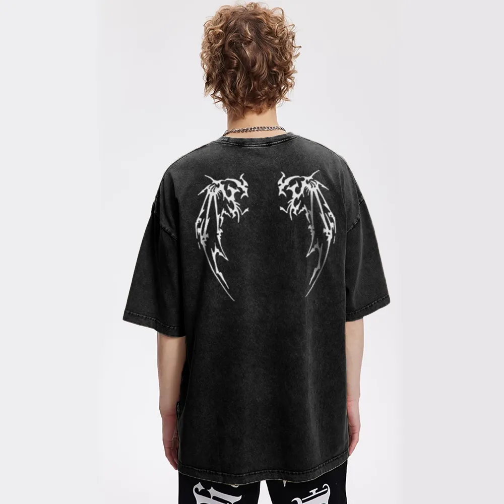High Street Wings Print Washed T-Shirt