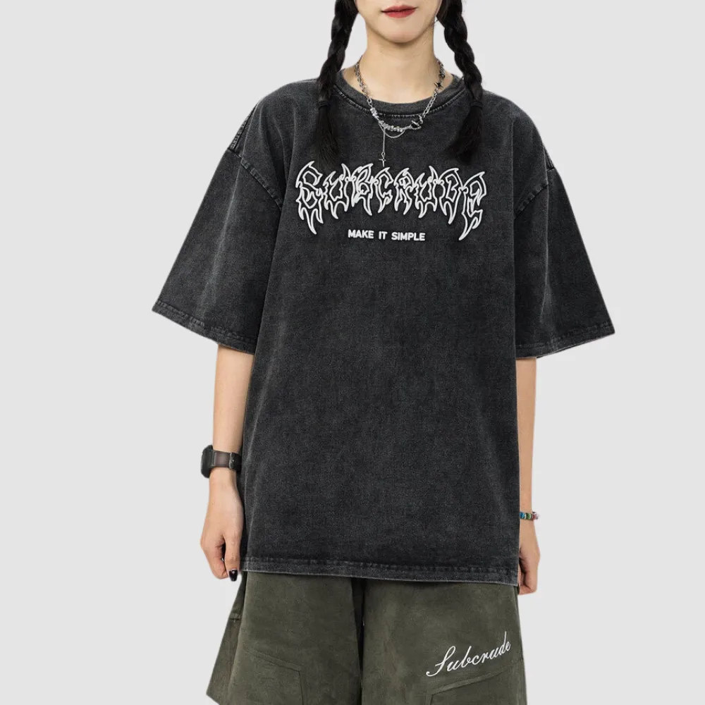 High Street Wings Print Washed T-Shirt