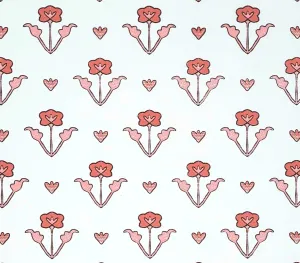 Home Couture Wallpaper: Clementine Allover - Custom Peach / Brown on White Paper