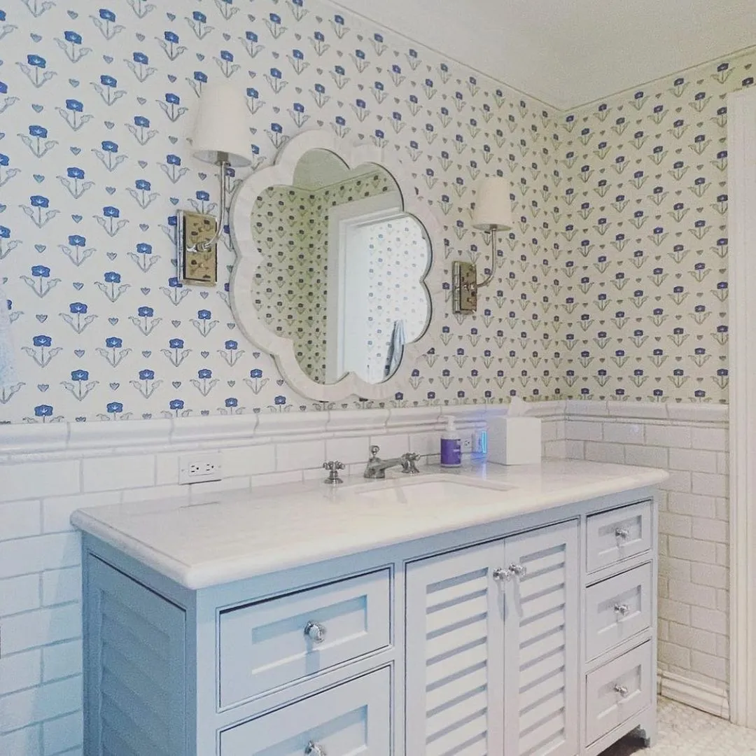 Home Couture Wallpaper: Clementine Allover - Custom Peach / Brown on White Paper