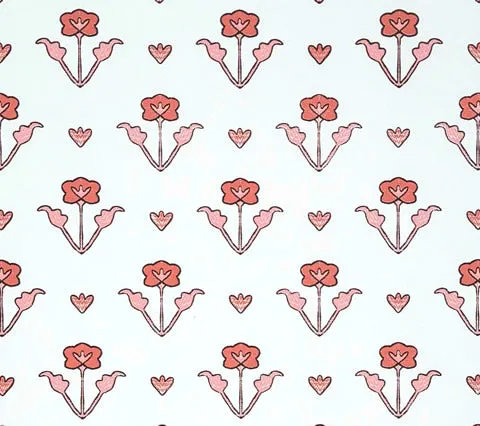 Home Couture Wallpaper: Clementine Allover - Custom Peach / Brown on White Paper